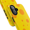 Cheerful Cheese Pattern Tough Phone Case - Vibrant Yellow with Orange Dots