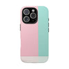 Stylish Tough Phone Case - Pastel Pink and Mint Design