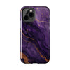 Elegant Purple Marble Tough Phone Case with Gold Accents