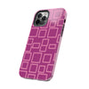 Vibrant Pink Geometric Tough Phone Case - Stylish and Durable Protection