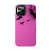 Halloween Bat Pattern Tough Phone Case - Pink Spooky Protection