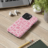 Chic Floral Tough Phone Case - Stylish Pink Frame Design