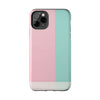 Stylish Tough Phone Case - Pastel Pink and Mint Design