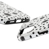 Trendy Tough Phone Case with Black Polka Dots