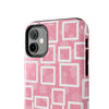 Chic Floral Tough Phone Case - Stylish Pink Frame Design