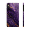 Elegant Purple Marble Tough Phone Case with Gold Accents