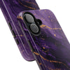 Elegant Purple Marble Tough Phone Case with Gold Accents