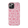 Chic Floral Tough Phone Case - Stylish Pink Frame Design