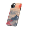 Elegant Cherry Blossom Phone Case - Tough Protection with Scenic Mountain Design