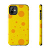 Cheerful Cheese Pattern Tough Phone Case - Vibrant Yellow with Orange Dots