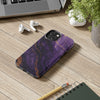 Elegant Purple Marble Tough Phone Case with Gold Accents