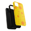 Cheerful Cheese Pattern Tough Phone Case - Vibrant Yellow with Orange Dots