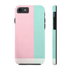 Stylish Tough Phone Case - Pastel Pink and Mint Design