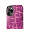 Vibrant Pink Geometric Tough Phone Case - Stylish and Durable Protection