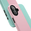 Stylish Tough Phone Case - Pastel Pink and Mint Design