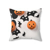 Halloween Pumpkin Throw Pillow - Spun Polyester Square Cushion for Festive Home Decor