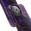 Elegant Purple Marble Tough Phone Case with Gold Accents