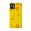 Cheerful Cheese Pattern Tough Phone Case - Vibrant Yellow with Orange Dots