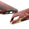 Elegant Red with Gold Veins Tough Phone Case