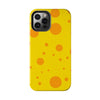 Cheerful Cheese Pattern Tough Phone Case - Vibrant Yellow with Orange Dots