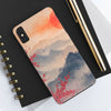 Elegant Cherry Blossom Phone Case - Tough Protection with Scenic Mountain Design