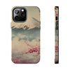 Mountain Blossom Tough Phone Case - Durable Phone Protector with Cherry Blossom and Scenic Design