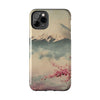 Mountain Blossom Tough Phone Case - Durable Phone Protector with Cherry Blossom and Scenic Design