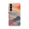 Elegant Cherry Blossom Phone Case - Tough Protection with Scenic Mountain Design