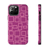 Vibrant Pink Geometric Tough Phone Case - Stylish and Durable Protection