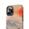 Elegant Cherry Blossom Phone Case - Tough Protection with Scenic Mountain Design