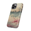 Mountain Blossom Tough Phone Case - Durable Phone Protector with Cherry Blossom and Scenic Design