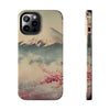 Mountain Blossom Tough Phone Case - Durable Phone Protector with Cherry Blossom and Scenic Design