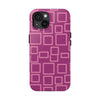 Vibrant Pink Geometric Tough Phone Case - Stylish and Durable Protection