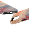 Elegant Cherry Blossom Phone Case - Tough Protection with Scenic Mountain Design