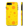 Cheerful Cheese Pattern Tough Phone Case - Vibrant Yellow with Orange Dots