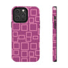 Vibrant Pink Geometric Tough Phone Case - Stylish and Durable Protection