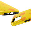 Cheerful Cheese Pattern Tough Phone Case - Vibrant Yellow with Orange Dots