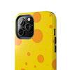 Cheerful Cheese Pattern Tough Phone Case - Vibrant Yellow with Orange Dots