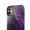 Elegant Purple Marble Tough Phone Case with Gold Accents