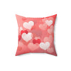 Romantic Heart-Themed Square Pillow - Perfect for Valentine's Day Decor