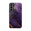 Elegant Purple Marble Tough Phone Case with Gold Accents