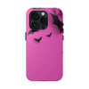 Halloween Bat Pattern Tough Phone Case - Pink Spooky Protection