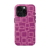 Vibrant Pink Geometric Tough Phone Case - Stylish and Durable Protection