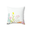 Floral Square Pillow | Soft Spun Polyester Cushion for Cozy Decor