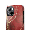 Elegant Red with Gold Veins Tough Phone Case