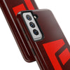 Durable Tough Phone Case - Stylish Red Wood Design for Protection