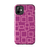 Vibrant Pink Geometric Tough Phone Case - Stylish and Durable Protection