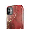 Elegant Red with Gold Veins Tough Phone Case