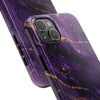 Elegant Purple Marble Tough Phone Case with Gold Accents