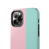 Stylish Tough Phone Case - Pastel Pink and Mint Design